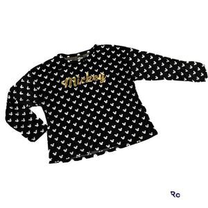 Disney Mickey Mouse Velour Loungewear long sleeve Top‎ Ladies Size 13/14.